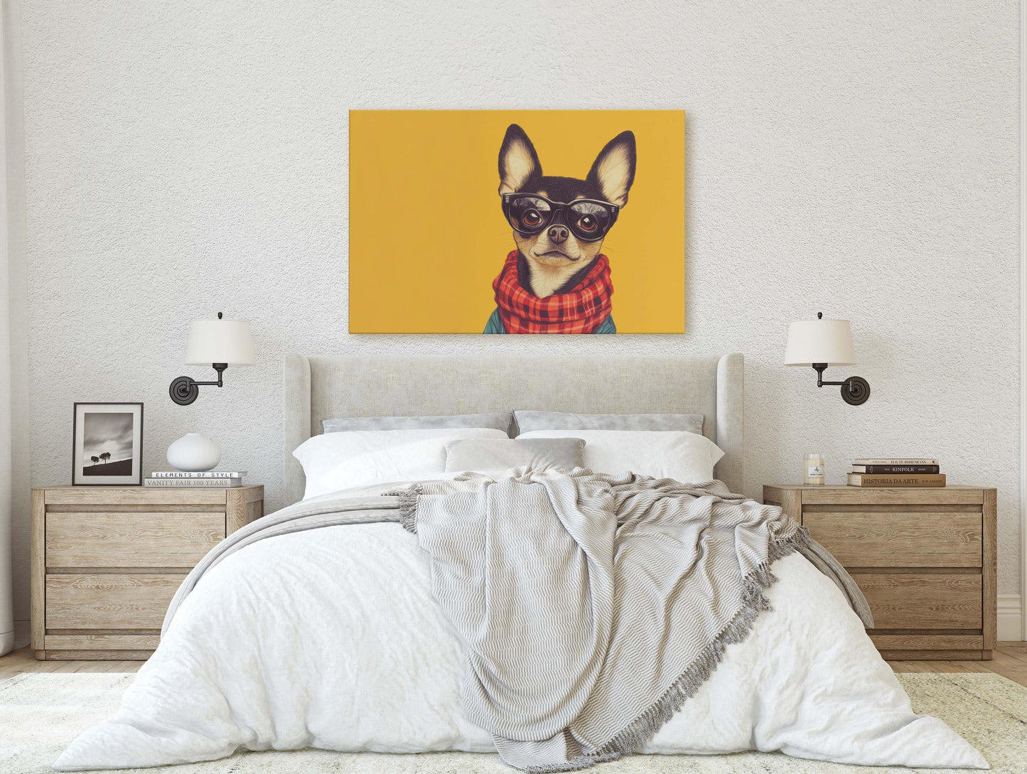 Hipster Chihuahua, Pop Art, Modern Decor, Street Art, Animal Art, Unique Art, Kids Room, Boys Room, Girls Room
