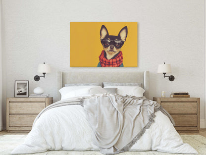 Hipster Chihuahua, Pop Art, Modern Decor, Street Art, Animal Art, Unique Art, Kids Room, Boys Room, Girls Room