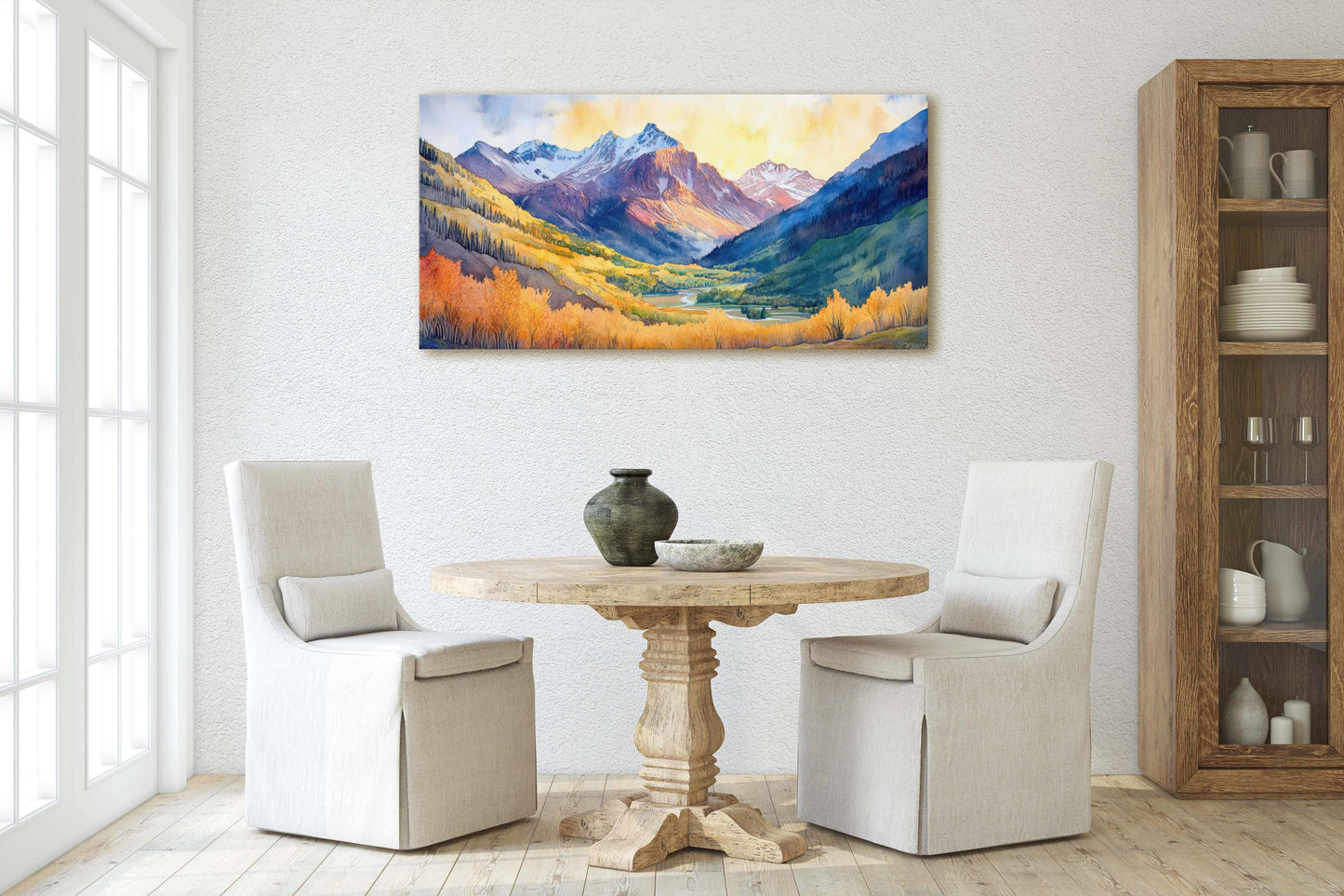 Telluride Colorado, Fall Mountains, Vibrant Landscape, Framed Canvas, Extra Large Print