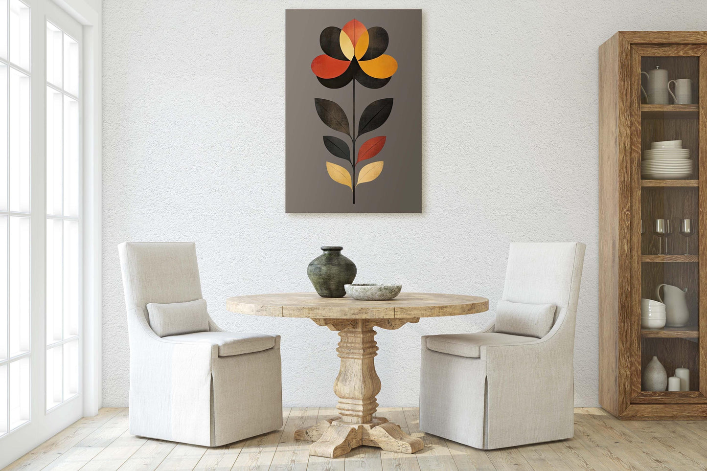 Modern Floral Decor, Contemporary Art, Simple Clean, Abstract Art