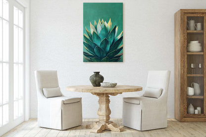 Emerald Green Agave, Agave Painting, Contemporary Decor