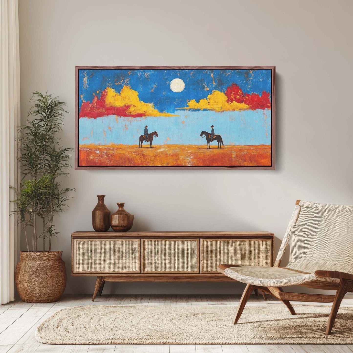 Meeting at High Noon, Cowboy Art, Old West, Frontier Art