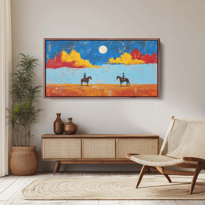 Meeting at High Noon, Cowboy Art, Old West, Frontier Art