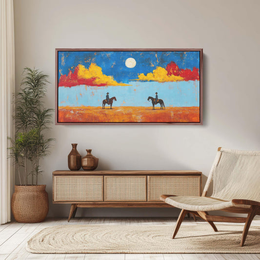 Meeting at High Noon, Cowboy Art, Old West, Frontier Art