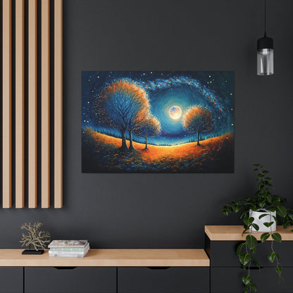 Moonlit Trees Canvas Art Ready To Hang