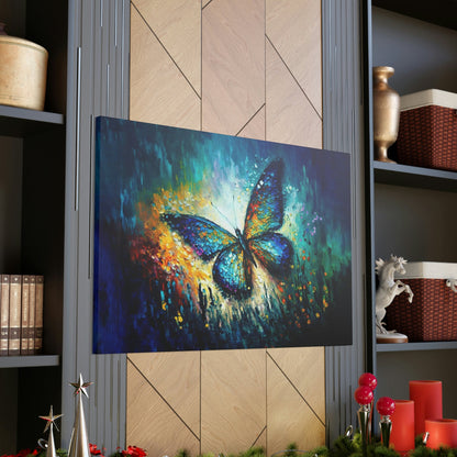 Colorful Butterfly Canvas Art Ready To Hang, Oil Painting, Fantasy, Happy, Bright
