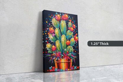 Colorful Cactus Painting, Southwest Decor, Desert Art, Southwestern, Framed Canvas, South West, Vibrant Painting