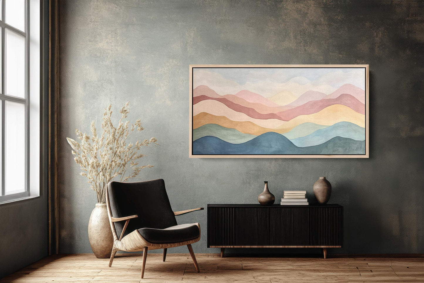 Scandinavian Print, Mystic Mountains, Abstract Minimalism, Scenic Landscape