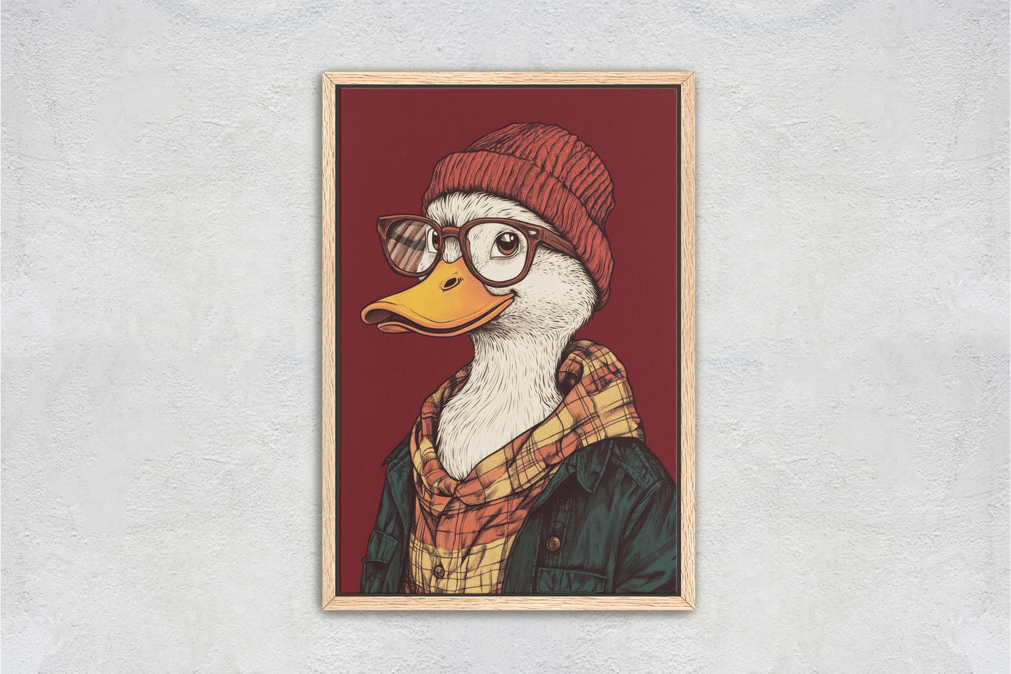 Hipster Duck, Pop Art, Modern Decor, Street Art, Animal Art, Unique Art, Animal Sunglasses, Kids Room, Boys Room