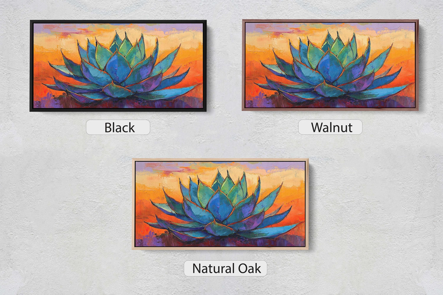 Abstract Agave, Agave Painting, Succulent Art, Desert Art