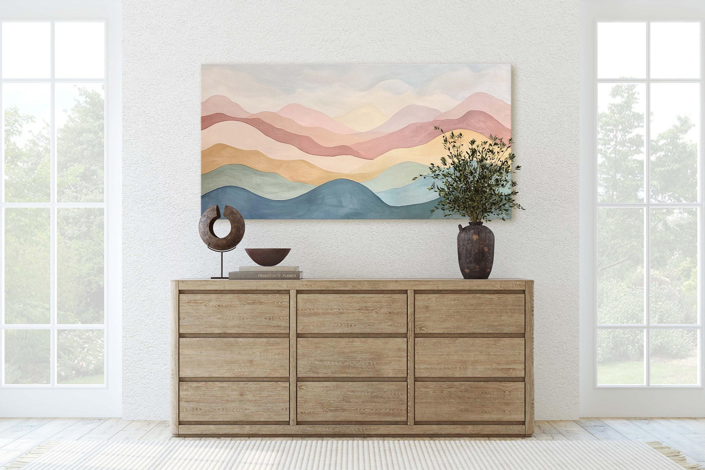 Scandinavian Print, Mystic Mountains, Abstract Minimalism, Scenic Landscape