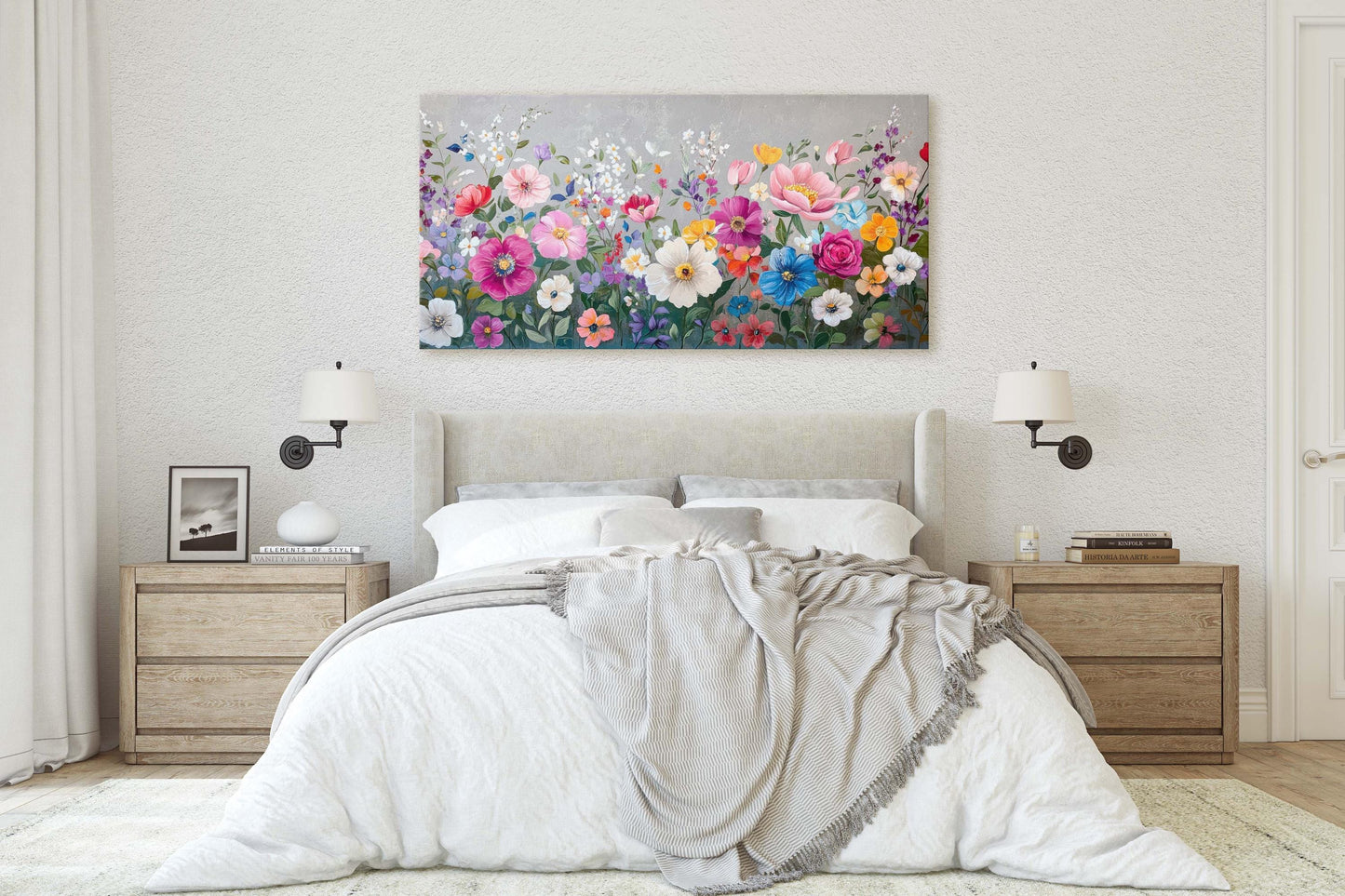 Painted Flowers, Wildflower Print, Scenic Painting Decor