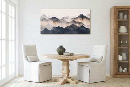 Misty Mountains, Foggy Landscape, Abstract Mountains, Contemporary Art