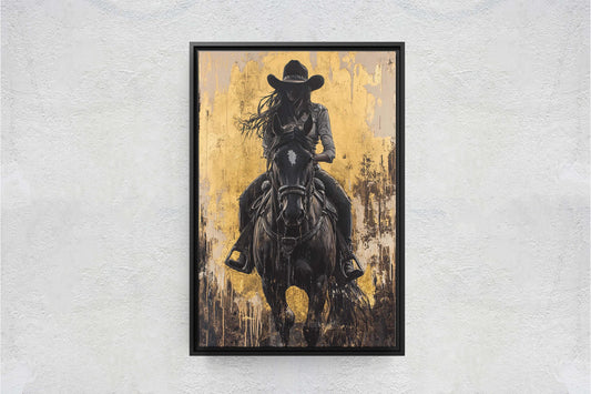 Cowgirl Painting, Woman Riding Horse, Western Art, Rodeo Decor