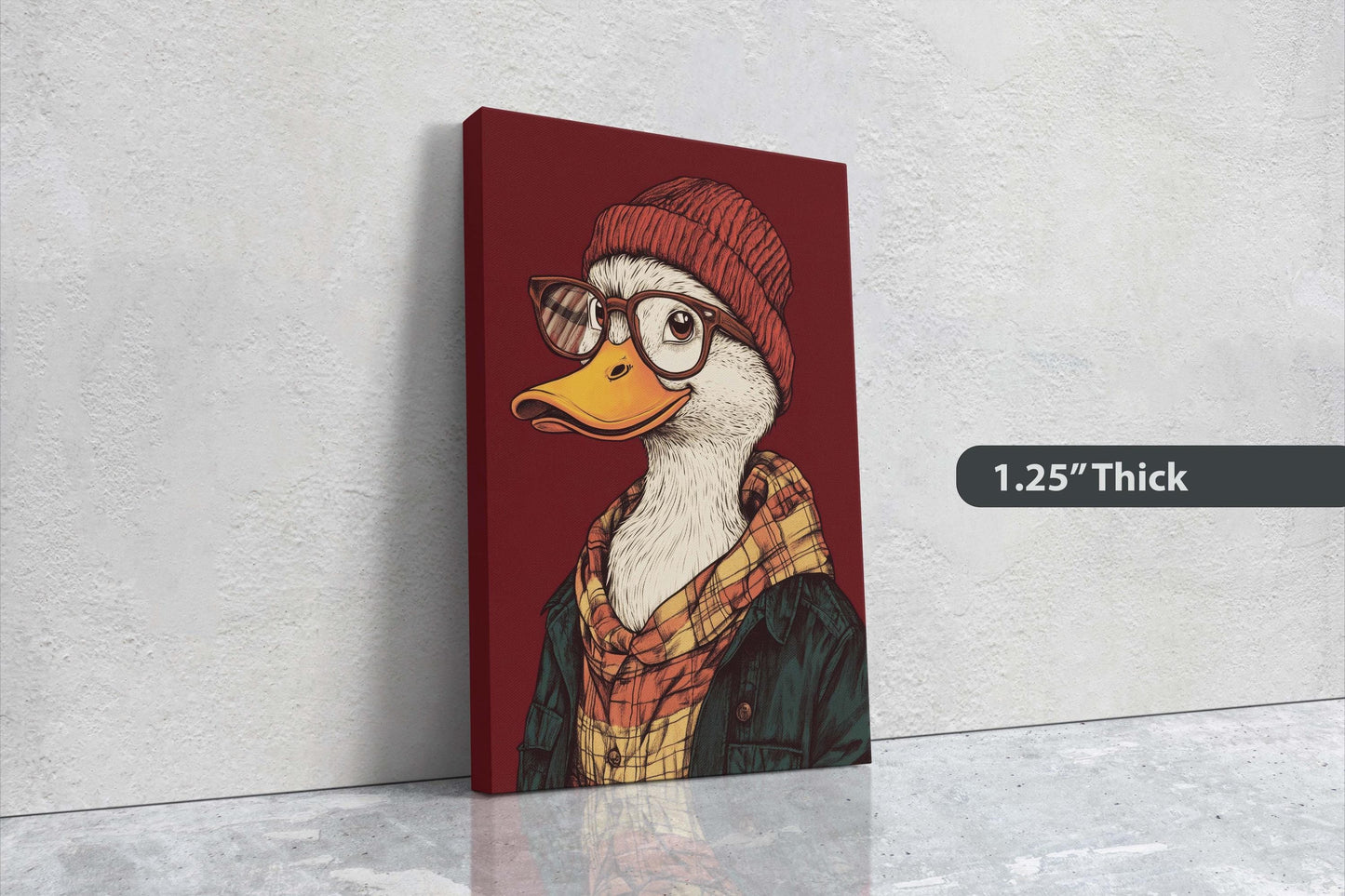 Hipster Duck, Pop Art, Modern Decor, Street Art, Animal Art, Unique Art, Animal Sunglasses, Kids Room, Boys Room