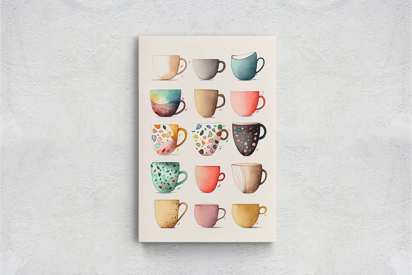 Mug Art, Coffee Mugs, Tea Cups, Kitchen Decor, Cafe Art, Barista Decor, Coffee House, Dining Room, Latte, Espresso, Large Print