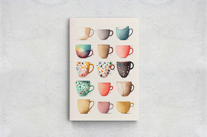 Mug Art, Coffee Mugs, Tea Cups, Kitchen Decor, Cafe Art, Barista Decor, Coffee House, Dining Room, Latte, Espresso, Large Print