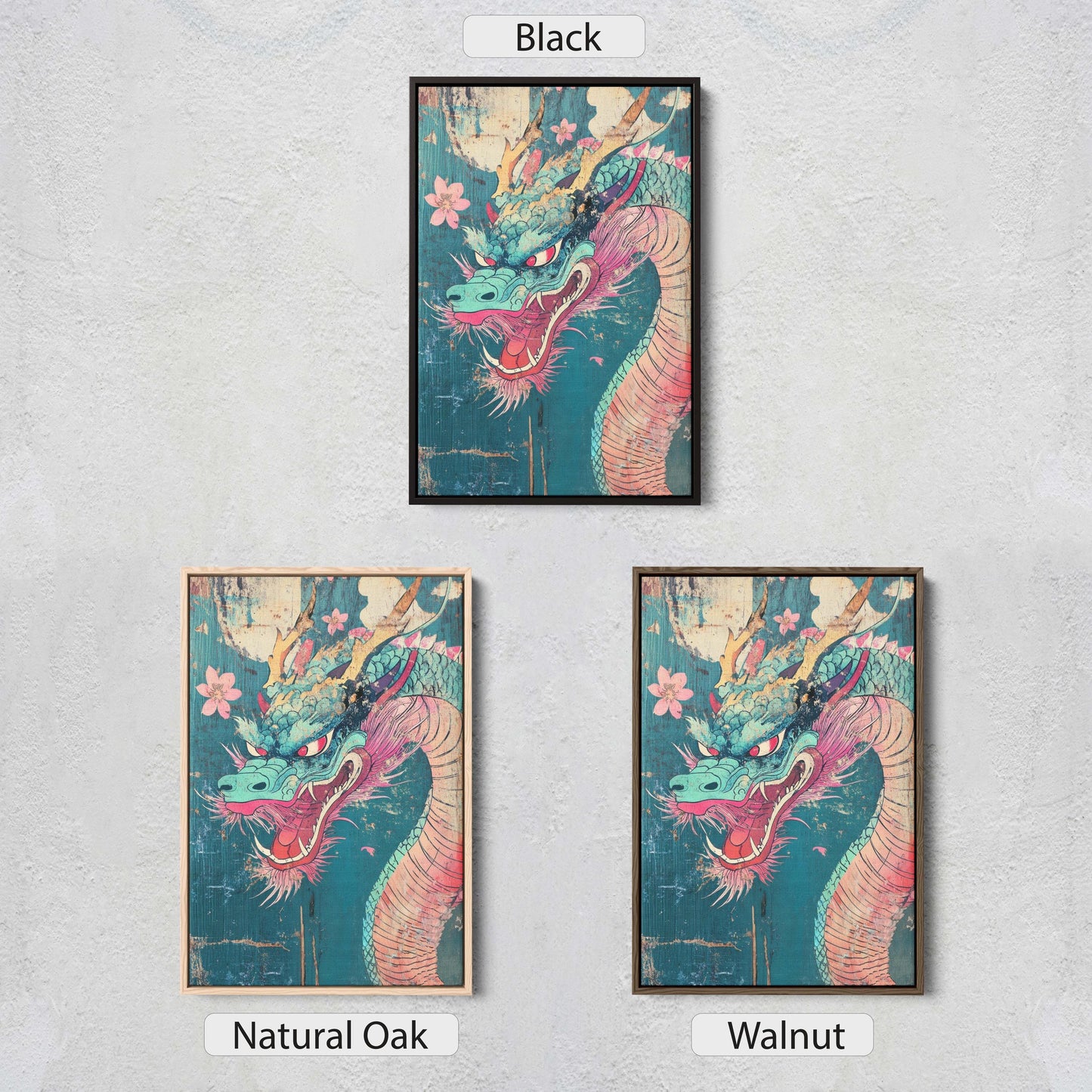 Vintage Japanese Dragon, ukiyo-e Print, Japanese Art, Vintage Retro