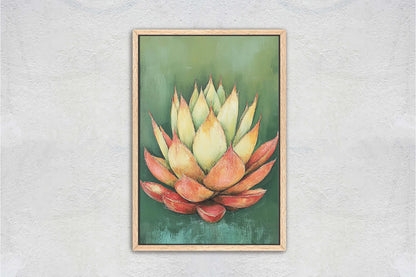 Red Green Agave, Abstract Agave, Minimalist Decor