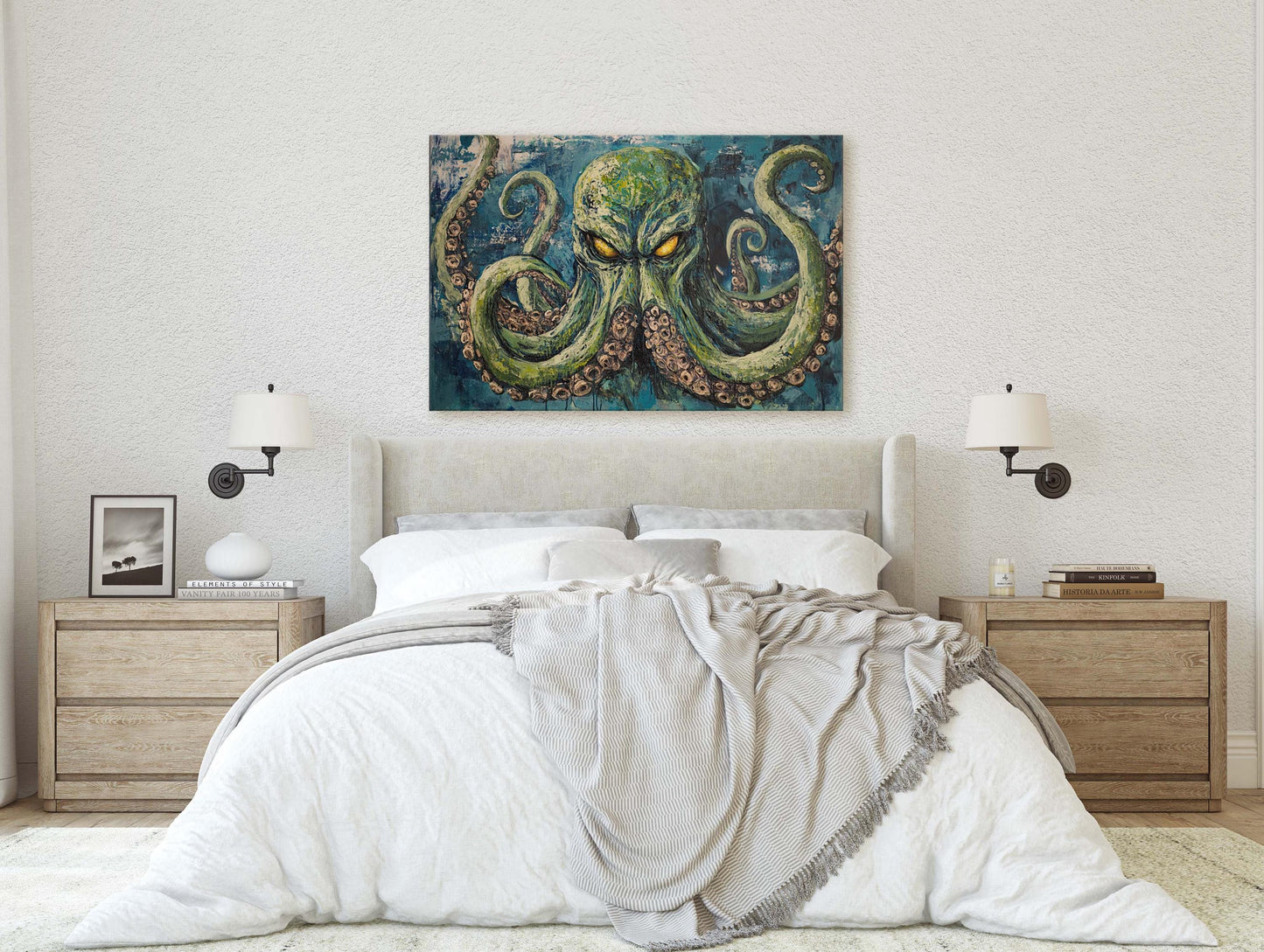 Cthulhu Painting, Evil Octopus, Fantasy Creature, Horror Art