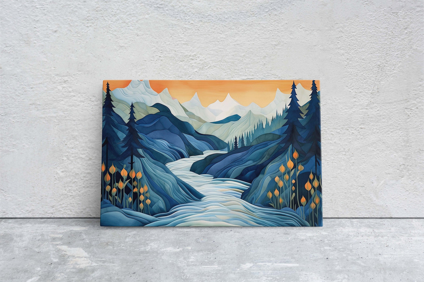 Snowy Mountain on Canvas, Subdued Color, Mountain Spring, Landscape, Neutral Tones, Ready to Hang, Large Print, Colorado Mountain, Minimal