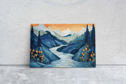 Snowy Mountain on Canvas, Subdued Color, Mountain Spring, Landscape, Neutral Tones, Ready to Hang, Large Print, Colorado Mountain, Minimal