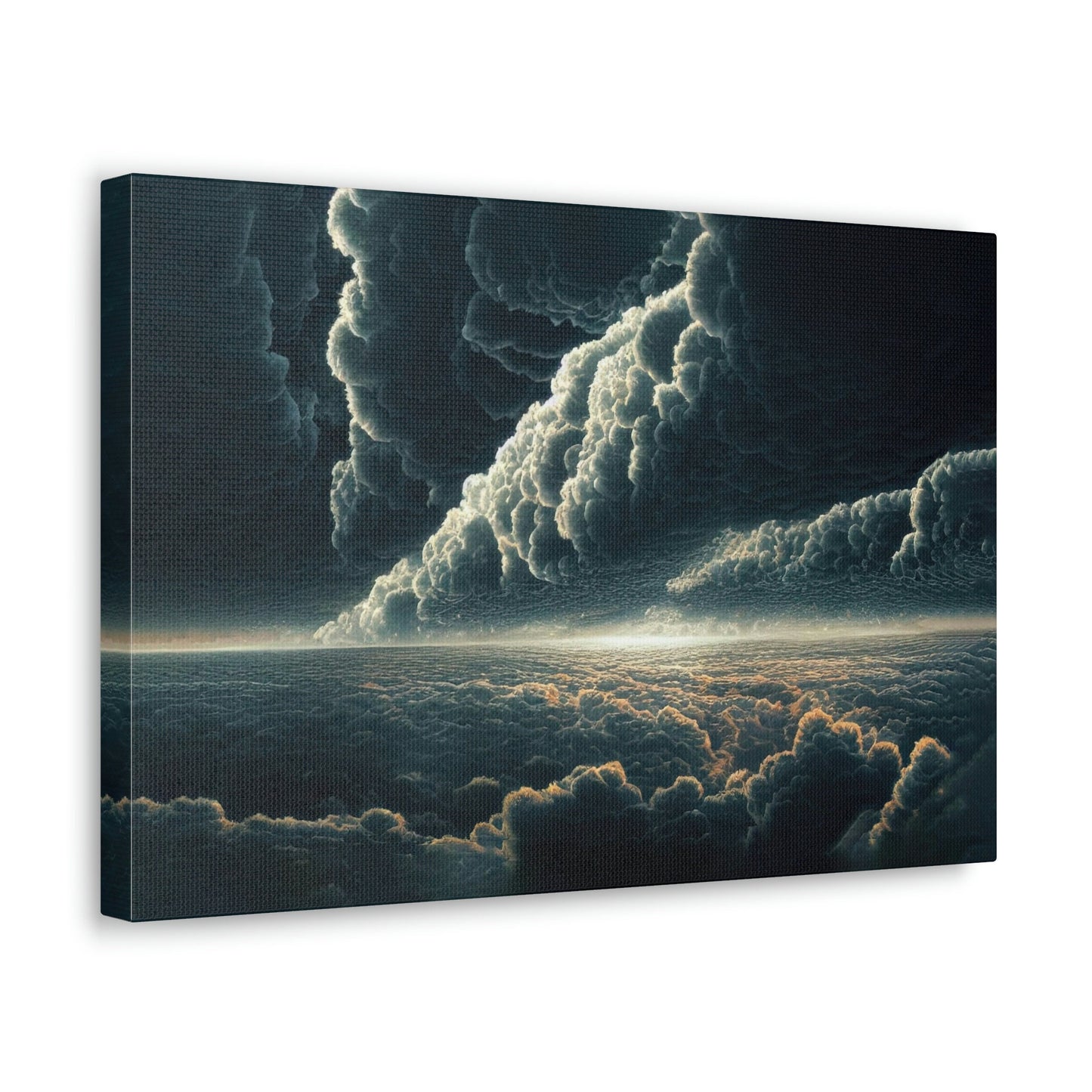 Ocean Storm, Sky is FallingCanvas Art Ready To Hang Large Print, Oil Painting, Landscape, Dark Gloomy, Dramatic