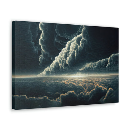 Ocean Storm, Sky is FallingCanvas Art Ready To Hang Large Print, Oil Painting, Landscape, Dark Gloomy, Dramatic
