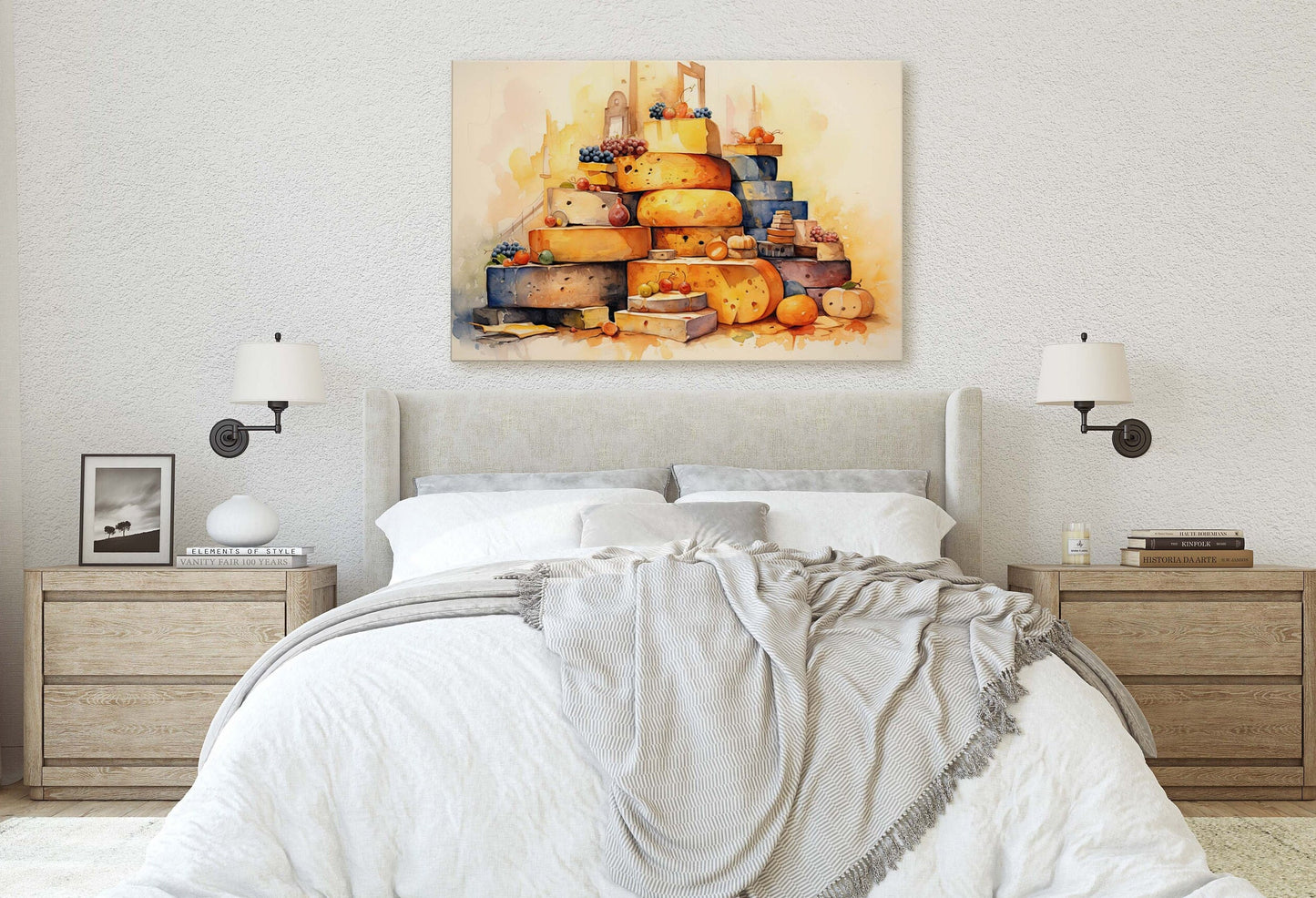 Cheese Lover Art, Dining Room Art, Kitchen Decor, Restaurant Art, Deli Decor, Fine Dining, Ready to Hand, Canvas Art Print