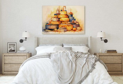 Cheese Lover Art, Dining Room Art, Kitchen Decor, Restaurant Art, Deli Decor, Fine Dining, Ready to Hand, Canvas Art Print
