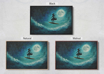 Surfing Witch, Whimsical Halloween, Full Moon, Flying Witch, Gothic Art, Fun Halloween, Whimsy, Funny Art
