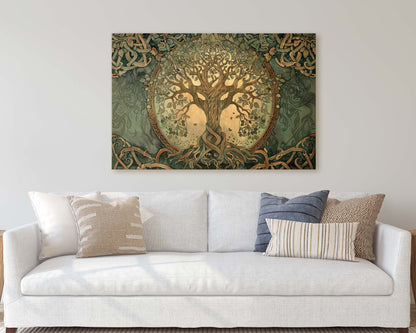 Tree of Life, Celtic Art, Yggdrasil Painting, Norse Mythology, Symbolic Artwork, Nature Decor, Abstract Nature, Large Print