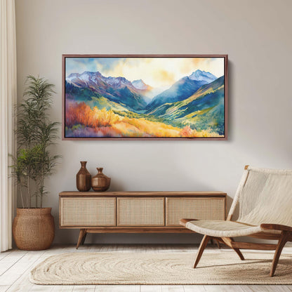 Rocky Mountains,Telluride Colorado,Fall Mountains, Vibrant Landscape, Framed Canvas, Extra Large Print
