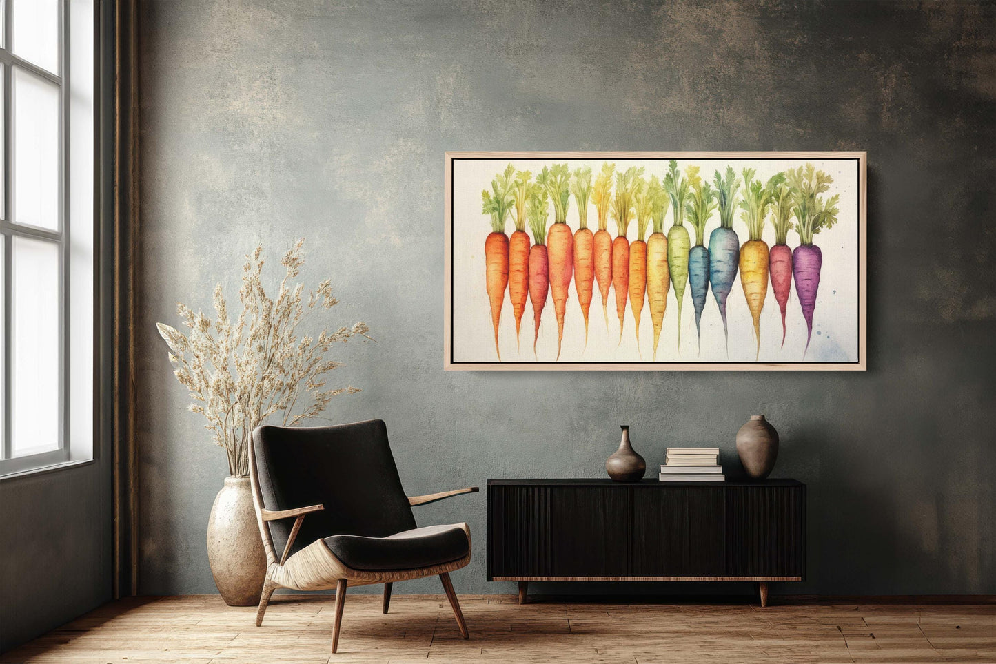 Heirloom Carrots Print, Rainbow Carrot, Farm Decor, Barn print, Food Art, Kitchen Decor, Dining Room