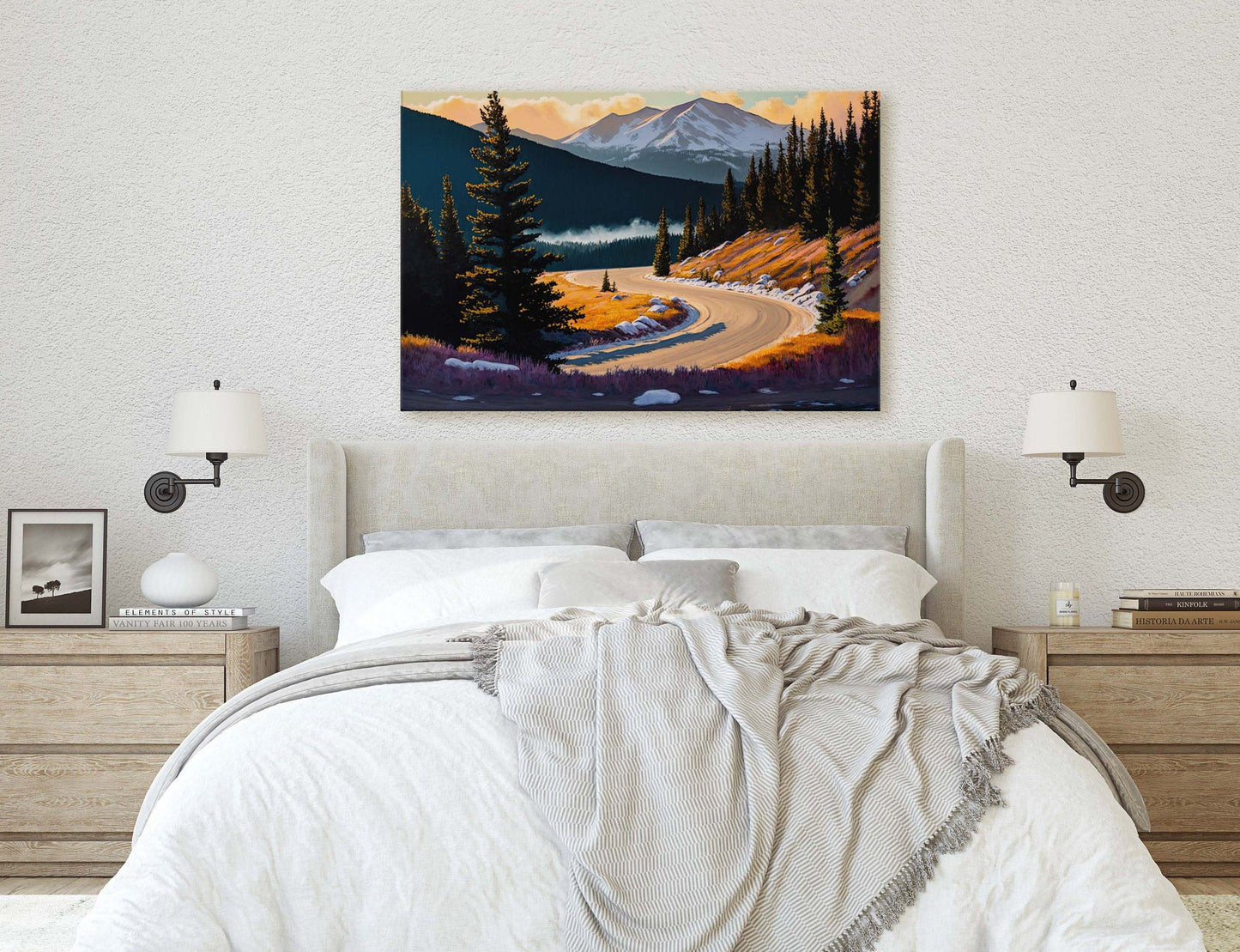 Monarch Pass Colorado, Mountain Landscape, Winding Road, Canvas Art Print, Ready to Hang, Evergreen, Landscape Painting, Continental Divide