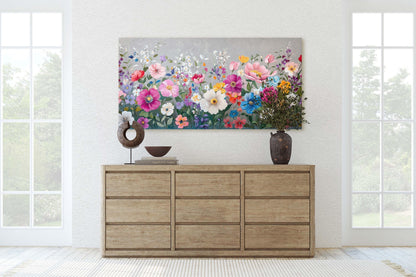 Painted Flowers, Wildflower Print, Scenic Painting Decor