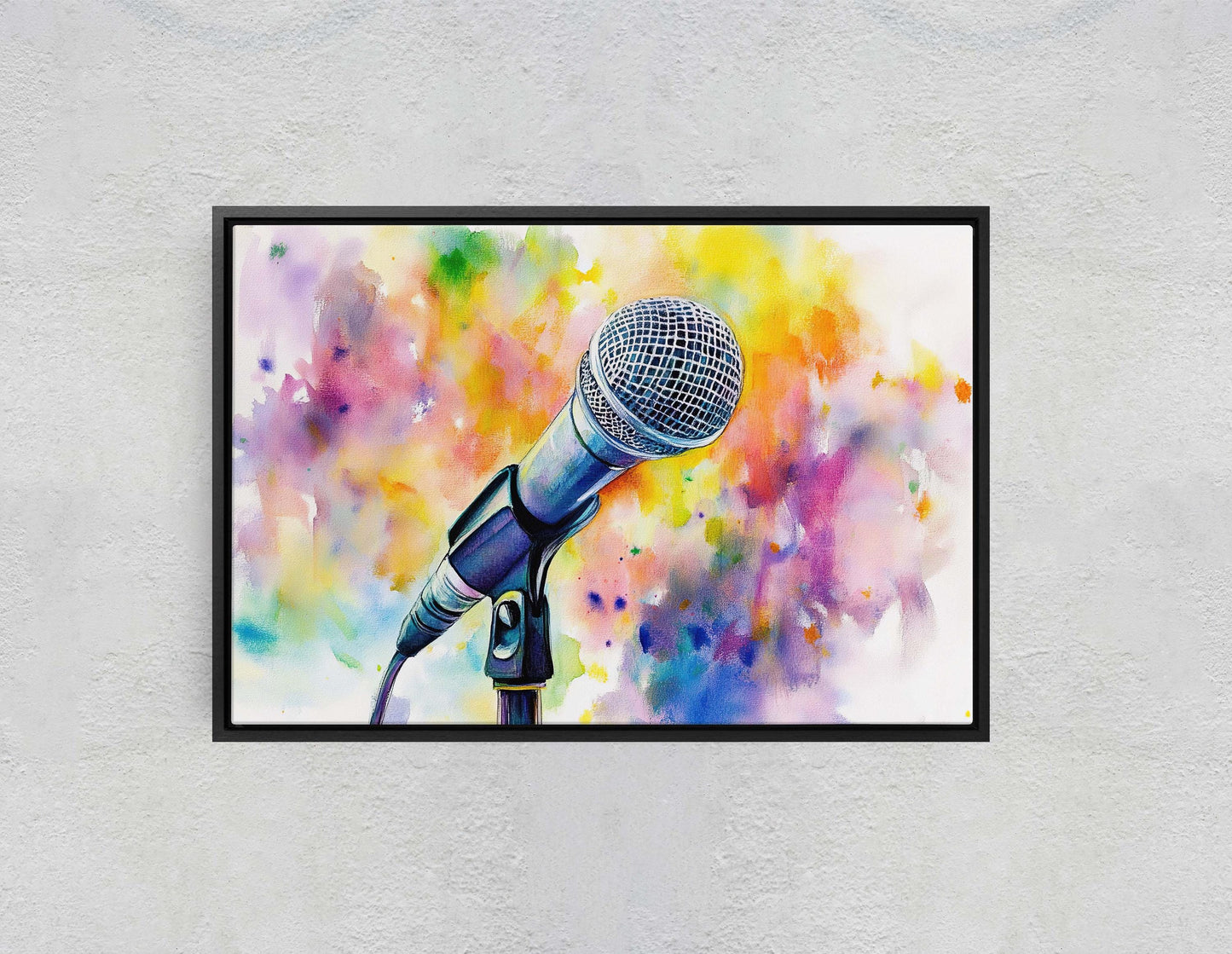 Microphone Art, Watercolor Mic, Gift for Singer