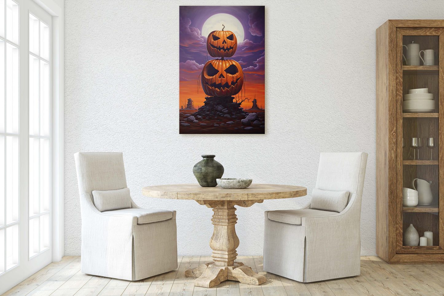 Jack-O-Lantern, Halloween Print, Spooky Fun, Moon Halloween, Creepy Crypt, Halloween Cemetery, Kid Friendly Scary, Pumpkin Patch