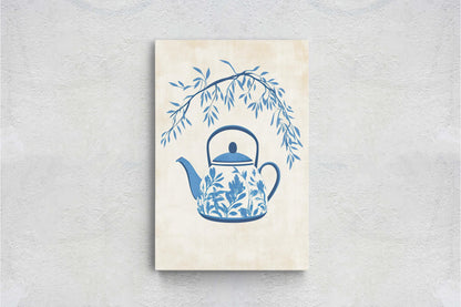 China Teapot, Willow Pattern Art, Japanese Teapot, Asian Decor