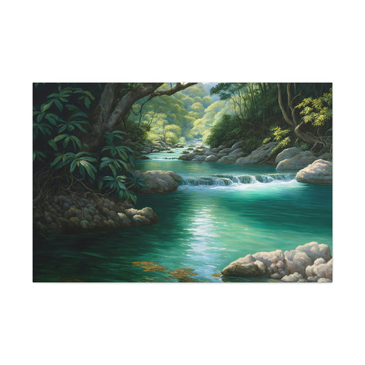 Laughing Waters, Jamaica Canvas Ready to Hang