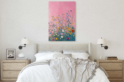 Abstract Wildflowers, Pink Decor, Botanical Art, Floral Print