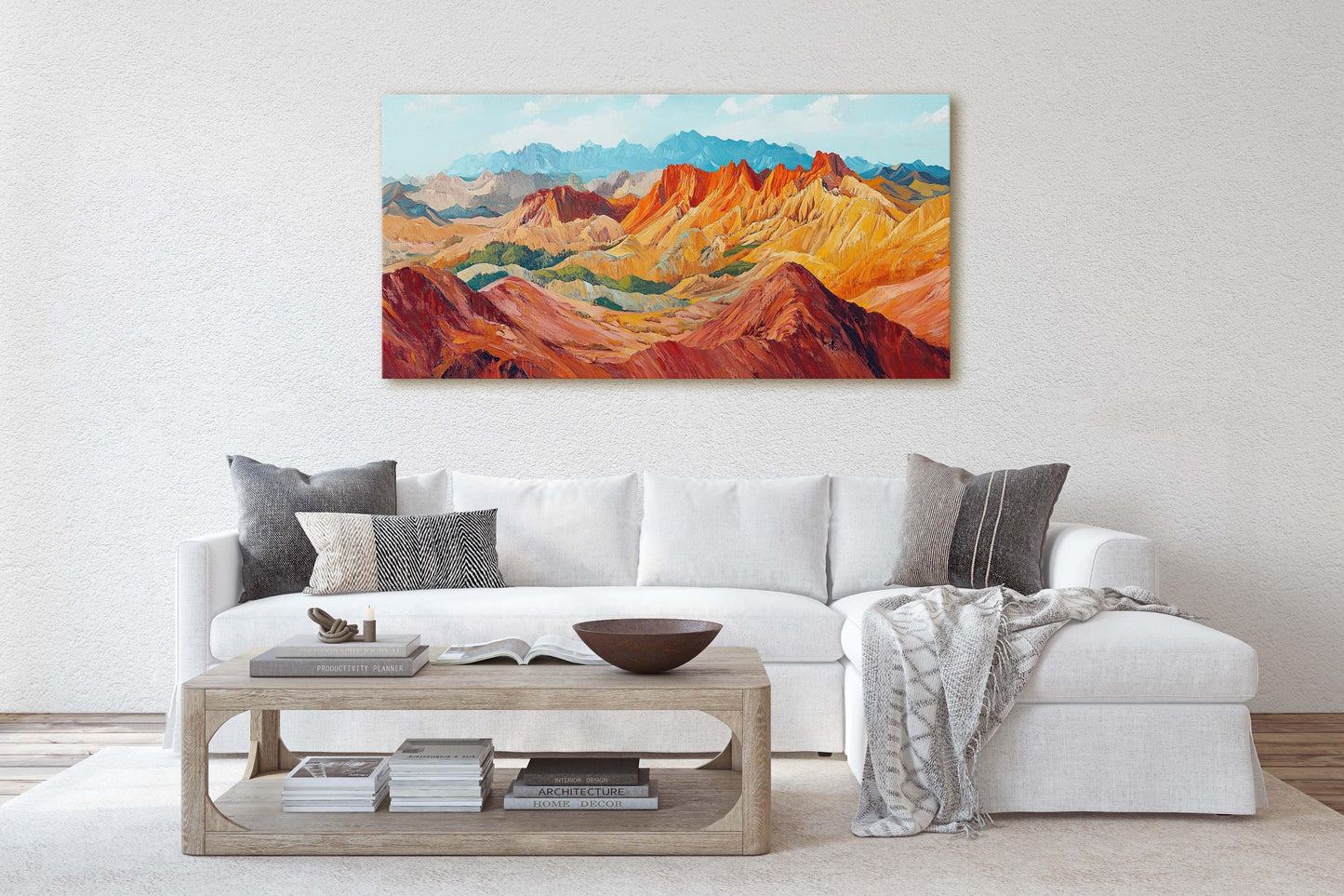 Canyon Art, Warm Tones, Mountain Landscape, Nature Painting