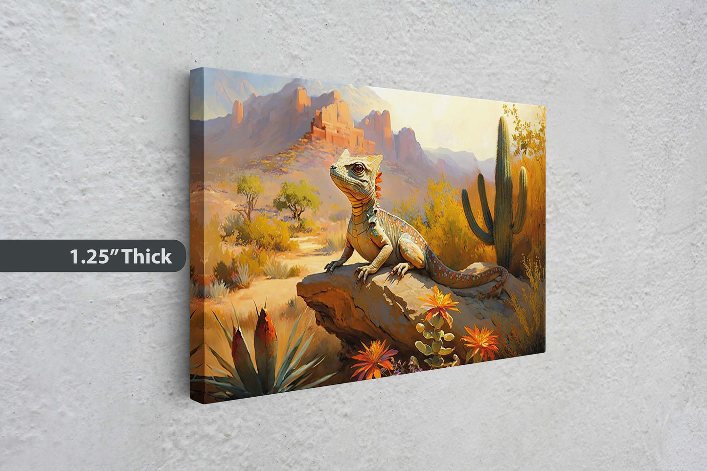 Lizard Desert, Iguana Decor, Reptile Print, Desert Decor, Southwestern Art, Desert Landscape, Ready to Hang