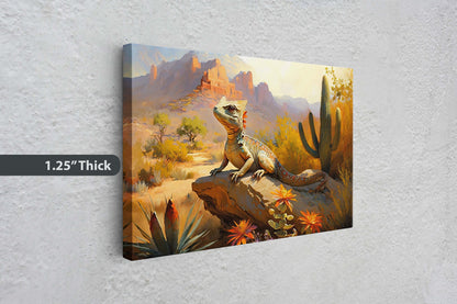Lizard Desert, Iguana Decor, Reptile Print, Desert Decor, Southwestern Art, Desert Landscape, Ready to Hang