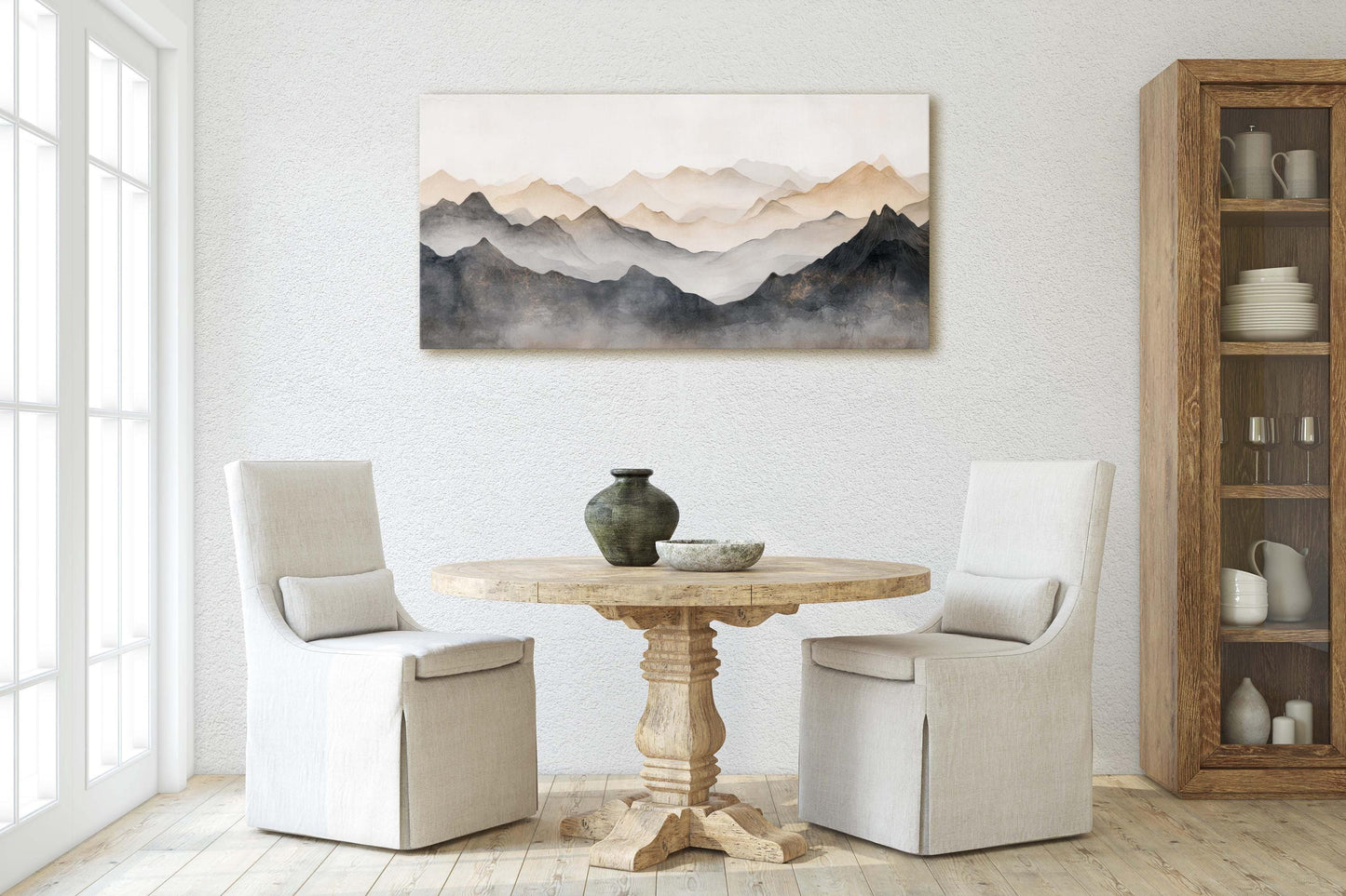 Misty Mountains, Foggy Landscape, Abstract Mountains, Contemporary Art
