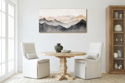 Misty Mountains, Foggy Landscape, Abstract Mountains, Contemporary Art
