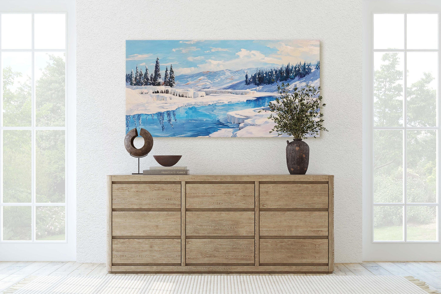 Pamukkale Turkey, Cotton Castle Painting, Thermal Pool Art, Nature Painting