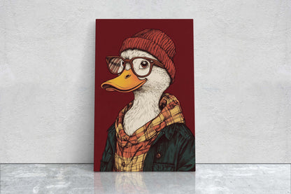 Hipster Duck, Pop Art, Modern Decor, Street Art, Animal Art, Unique Art, Animal Sunglasses, Kids Room, Boys Room