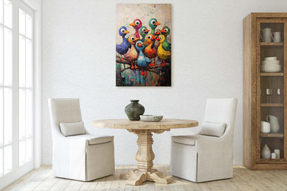 Colorful Ducks Print, Abstract Duck Print, Kids room, Colorful Fun, Bird Print