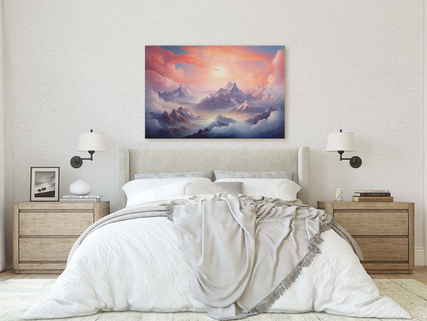 Large Abstract Mountain Painting, Original Scenery Painting, Landscape Room Decor, Living room Wall Decor,  Nature Wall Art,